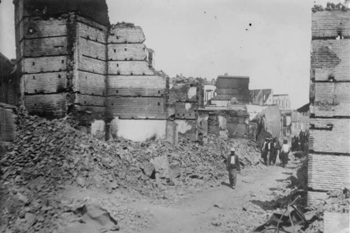 إحدى الأحياء الأرمنية في آضنة بعد مجازر 1909