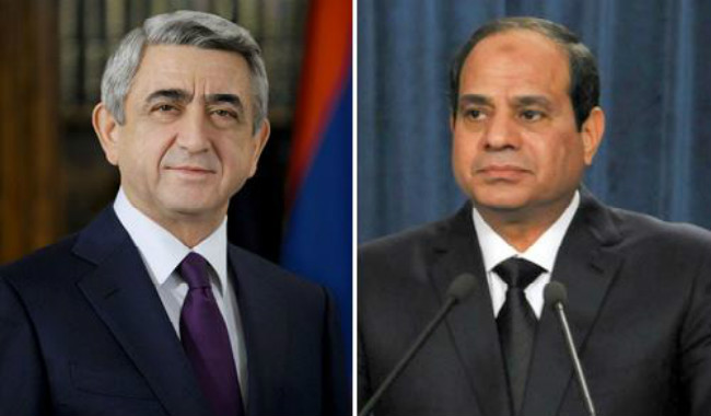 بعيدًا عن الصحفيين.. السيسي يزور ساركيسيان بمقر إقامته في موسكو