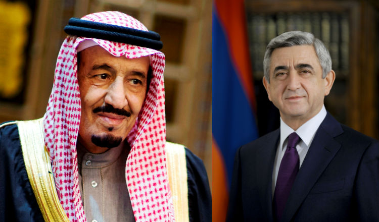 ساركيسيان يبعث برقية تعزية لملك السعودية سليمان بن عبد العزيز