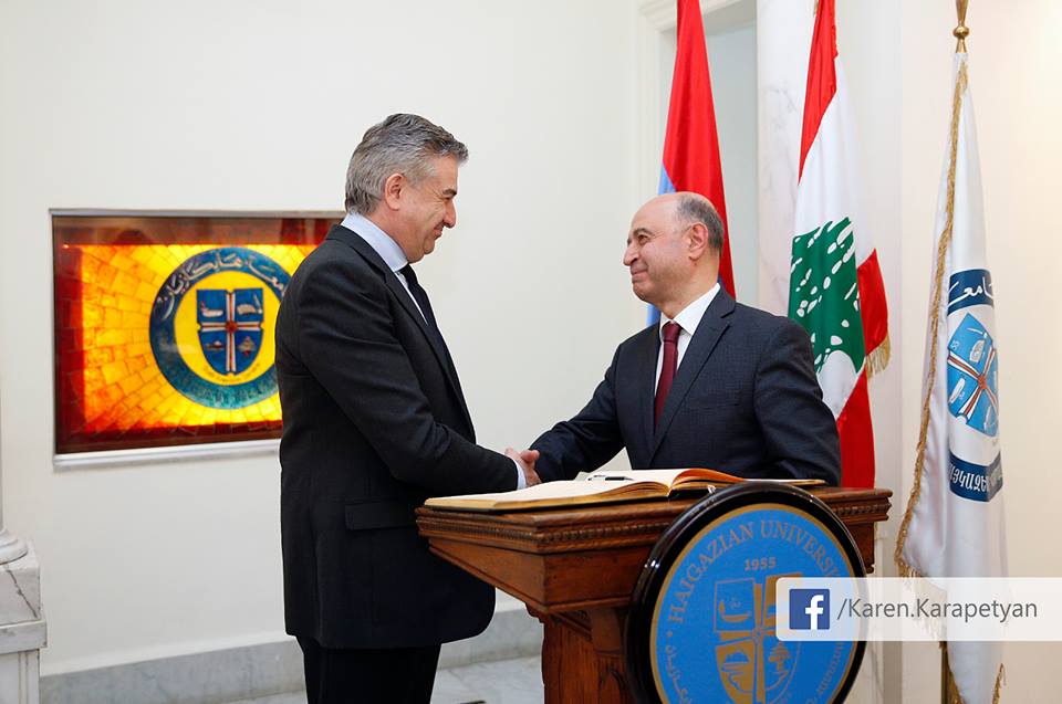 رئيس وزراء أرمينيا يزور جامعة هايكازيان الأرمنية في لبنان