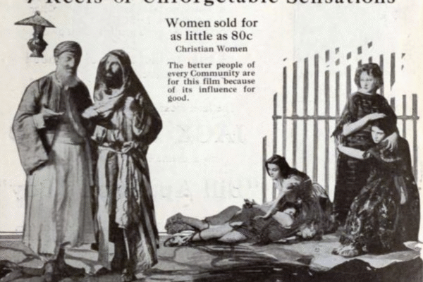 إعلان دعائي للفيلم في الصحافة السينمائية الأميركية، يونيو 1919. ليست مشهدًا من الفيلم. (ملكية عامة)