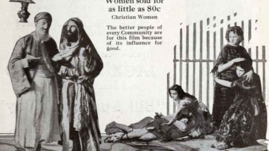 إعلان دعائي للفيلم في الصحافة السينمائية الأميركية، يونيو 1919. ليست مشهدًا من الفيلم. (ملكية عامة)